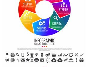 扁平化商業信息圖表設計元素 提升信息技術咨詢服務的視覺效果